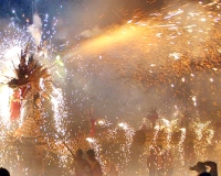 埔寨火龙，元宵夜的“东方烟火巨龙”