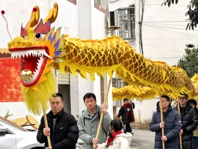 75米金龙舞动客家年！洛带宝胜村腊八节燃启天府年味